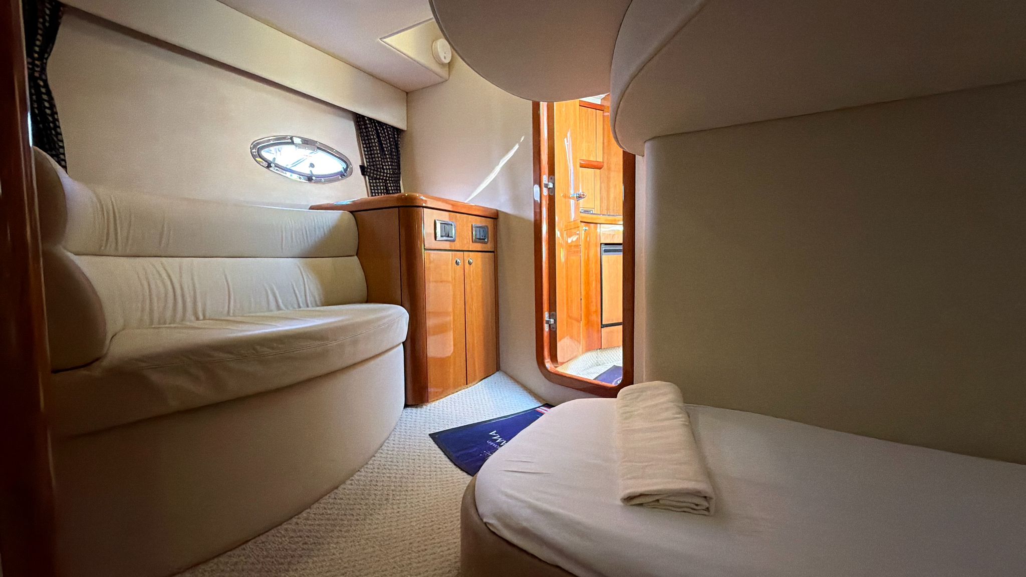 Forward cabin with seating and berth